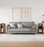 VidaXL Bijzettafels 2 st met plank 25,5x27x60 cm oud houtkleurig