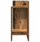 VidaXL Bijzettafels 2 st met plank 25,5x27x60 cm oud houtkleurig