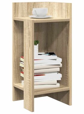 VidaXL Bijzettafels 2 st met plank 25,5x27x60 cm sonoma eikenkleurig