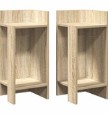 VidaXL Bijzettafels 2 st met plank 25,5x27x60 cm sonoma eikenkleurig