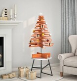 VidaXL Kerstdecoratie kerstboom 100 cm massief grenenhout wasbruin