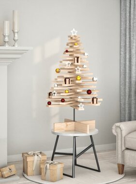 VidaXL Kerstdecoratie kerstboom 100 cm massief grenenhout