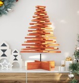 VidaXL Kerstdecoratie kerstboom 80 cm massief grenenhout wasbruin