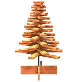 VidaXL Kerstdecoratie kerstboom 80 cm massief grenenhout wasbruin