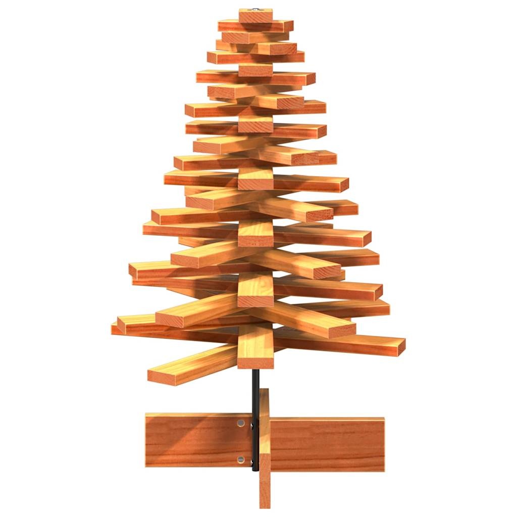 VidaXL Kerstdecoratie kerstboom 80 cm massief grenenhout wasbruin