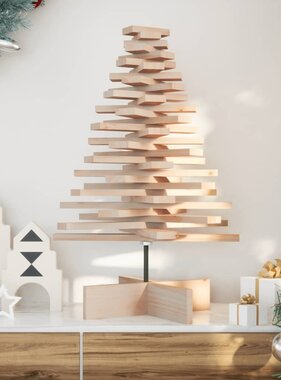 VidaXL Kerstdecoratie kerstboom 80 cm massief grenenhout
