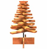VidaXL Kerstdecoratie kerstboom 60 cm massief grenenhout wasbruin