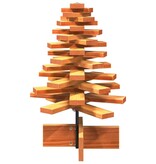 VidaXL Kerstdecoratie kerstboom 60 cm massief grenenhout wasbruin