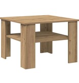 VidaXL Salontafel 60x60x42 cm bewerkt hout artisanaal eikenkleur