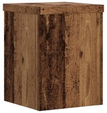 VidaXL Plantenstandaards 2 st 15x15x20 cm bewerkt hout oud houtkleurig