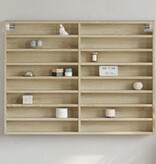 VidaXL Vitrinekast 100x8,5x75 cm bewerkt hout sonoma eikenkleurig