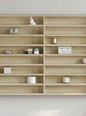 VidaXL Vitrinekast 100x8,5x75 cm bewerkt hout sonoma eikenkleurig