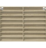 VidaXL Vitrinekast 100x8,5x75 cm bewerkt hout sonoma eikenkleurig