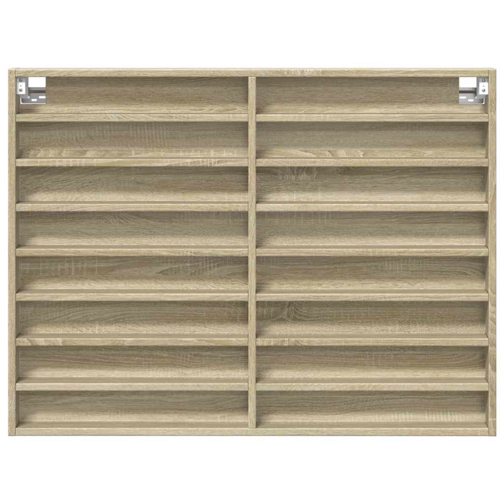 VidaXL Vitrinekast 100x8,5x75 cm bewerkt hout sonoma eikenkleurig
