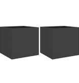 VidaXL Plantenbakken 2 st 32x30x29 cm staal zwart