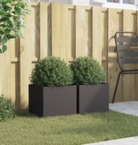 VidaXL Plantenbakken 2 st 32x30x29 cm staal zwart