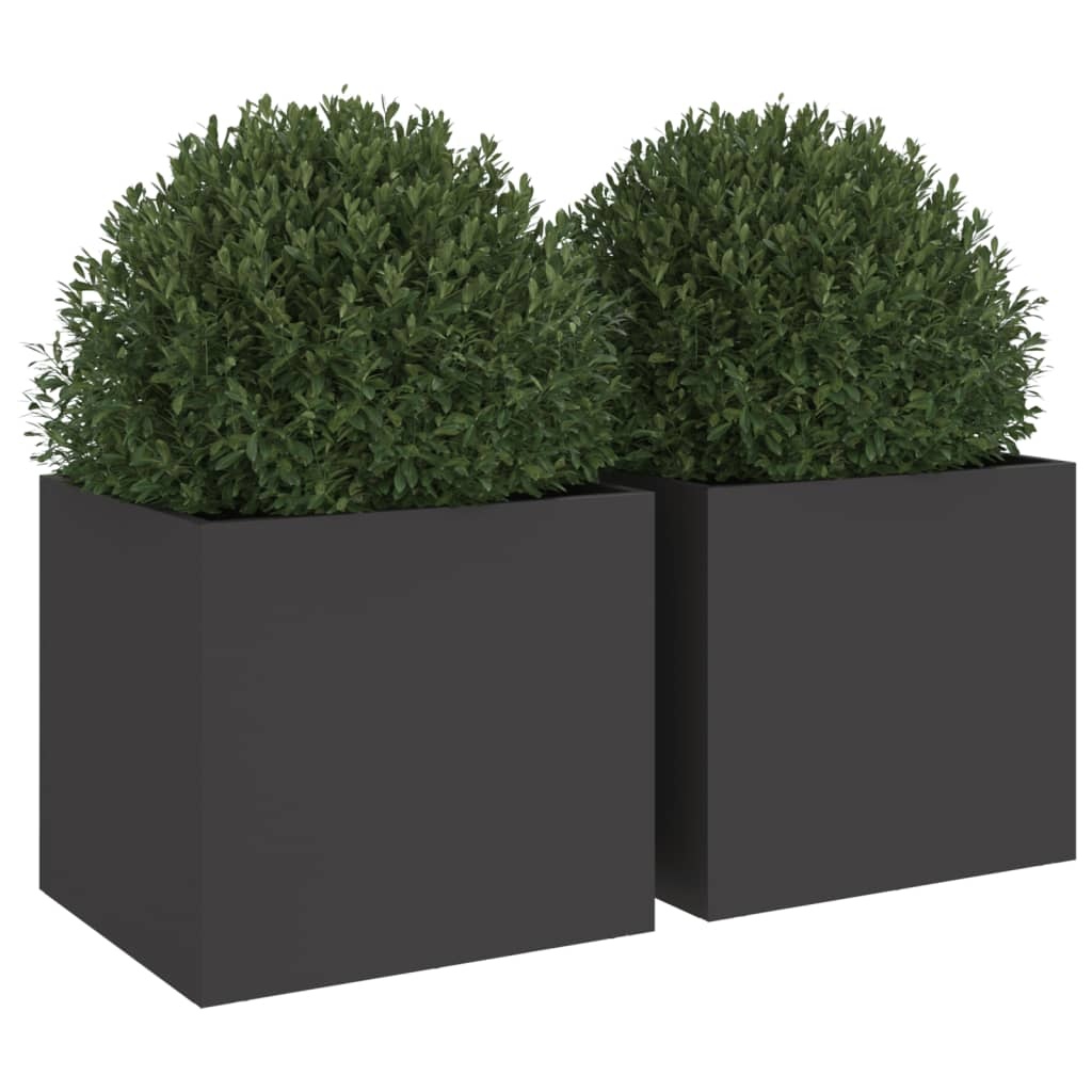VidaXL Plantenbakken 2 st 32x30x29 cm staal zwart
