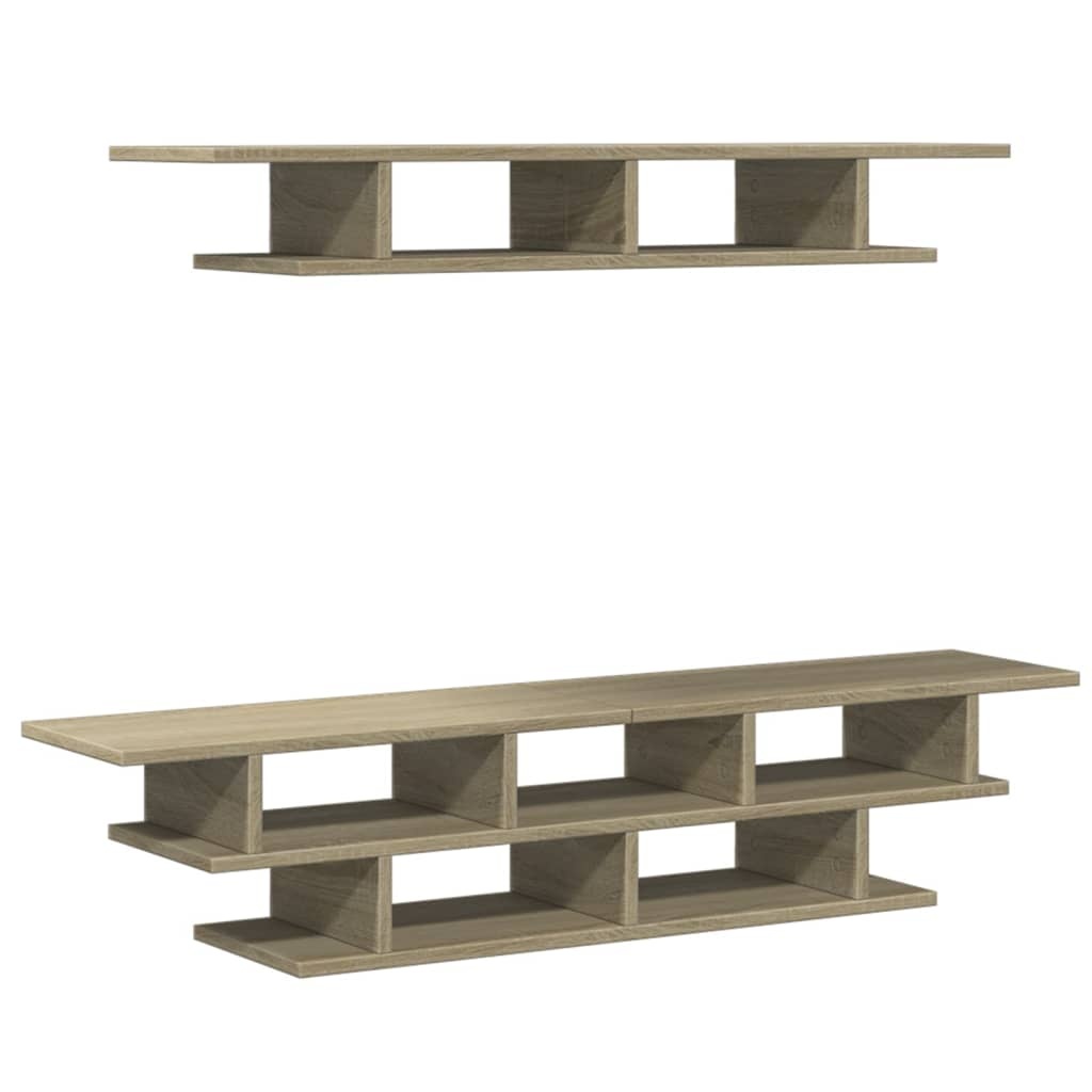 VidaXL Tv-wandmeubelset bewerkt hout sonoma eikenkleurig