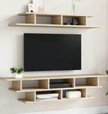 VidaXL Tv-wandmeubelset bewerkt hout sonoma eikenkleurig