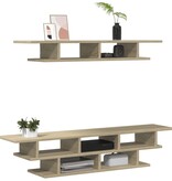 VidaXL Tv-wandmeubelset bewerkt hout sonoma eikenkleurig