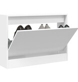 VidaXL Schoenenkast 80x21x57 cm bewerkt hout wit