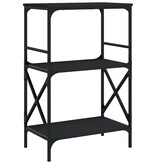 VidaXL Boekenkast 3-laags 59x35x90,5 cm bewerkt hout zwart