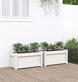VidaXL Plantenbakken 2 st cm massief grenenhout wit