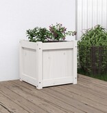 VidaXL Plantenbak 40x40x40 cm massief grenenhout wit