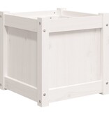 VidaXL Plantenbak 40x40x40 cm massief grenenhout wit