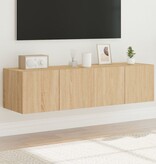 VidaXL Tv-wandmeubelen met LED 2 st 60x35x31 cm sonoma eikenkleurig