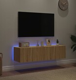 VidaXL Tv-wandmeubelen met LED 2 st 60x35x31 cm sonoma eikenkleurig