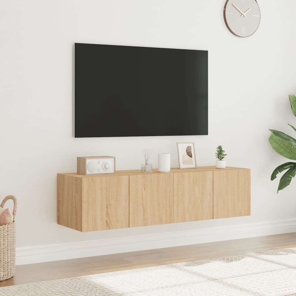 VidaXL Tv-wandmeubelen met LED 2 st 60x35x31 cm sonoma eikenkleurig