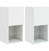VidaXL Tv-meubelen 2 st met LED-verlichting 30,5x30x60 cm wit