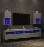 VidaXL Tv-meubelen 2 st met LED-verlichting 30,5x30x60 cm wit