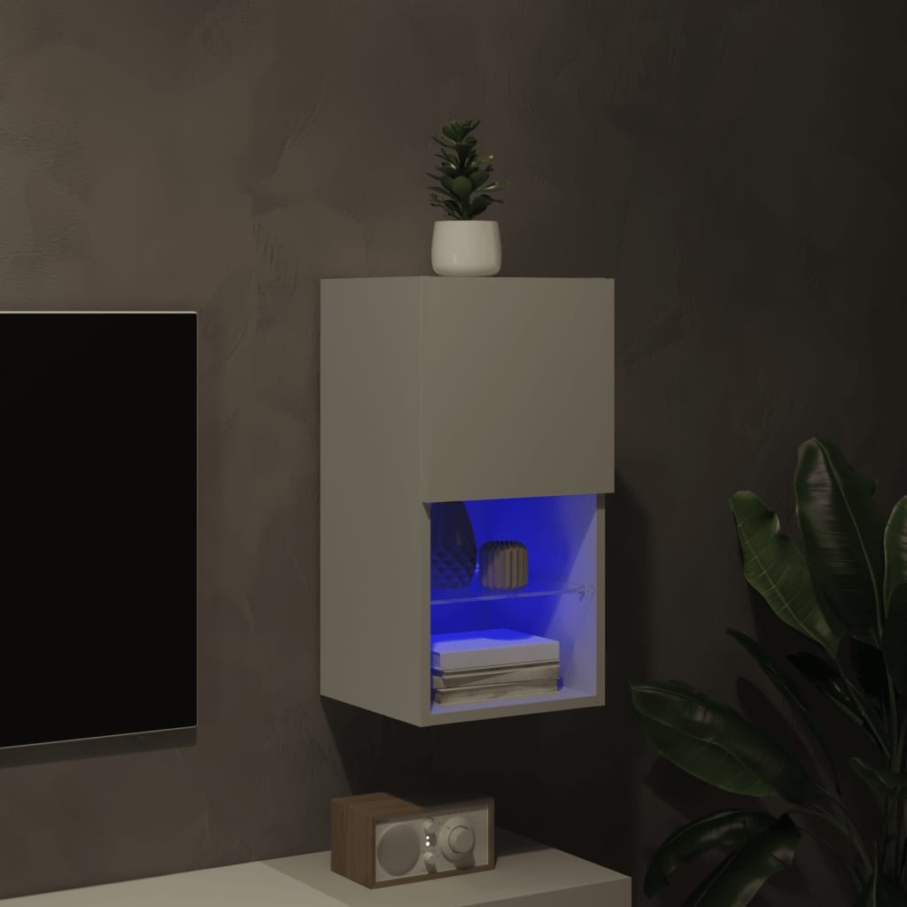 VidaXL Tv-meubel met LED-verlichting 30,5x30x60 cm wit