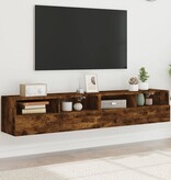 VidaXL Tv-wandmeubels 2 st 80x30x30 cm bewerkt hout gerookt eikenkleur