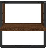 VidaXL 4-delige Wandschappenset met stangen bewerkt hout bruineiken