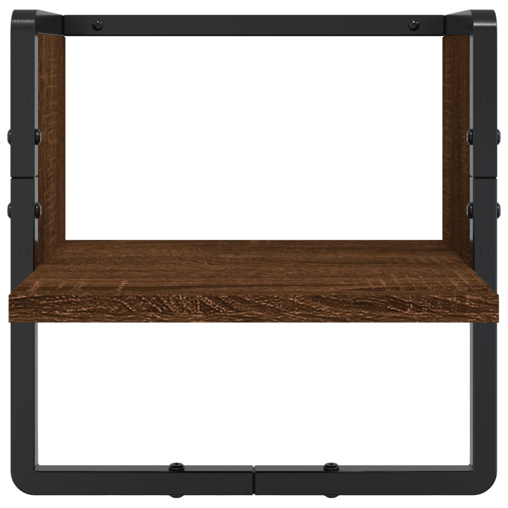 VidaXL 4-delige Wandschappenset met stangen bewerkt hout bruineiken