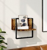 VidaXL Wandschap met stang 30x25x30 cm gerookt eikenkleurig