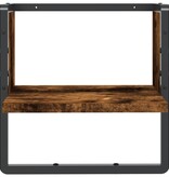 VidaXL Wandschap met stang 30x25x30 cm gerookt eikenkleurig