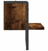 VidaXL Wandschap met stang 30x25x30 cm gerookt eikenkleurig