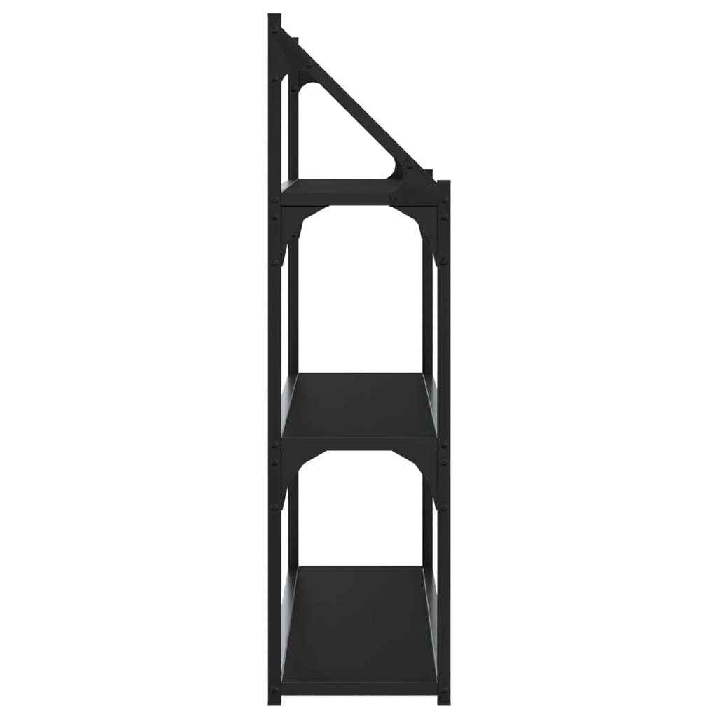 VidaXL Wandrek 3-laags 80x21x78,5 cm bewerkt hout zwart