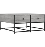 VidaXL Salontafel 80x80x40 cm bewerkt hout grijs sonoma eikenkleurig
