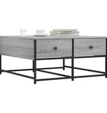 VidaXL Salontafel 80x80x40 cm bewerkt hout grijs sonoma eikenkleurig