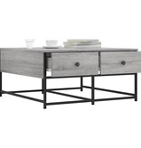 VidaXL Salontafel 80x80x40 cm bewerkt hout grijs sonoma eikenkleurig