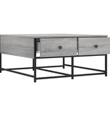 VidaXL Salontafel 80x80x40 cm bewerkt hout grijs sonoma eikenkleurig