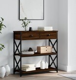 VidaXL Wandtafel 75x28x75 cm bewerkt hout bruin eikenkleur