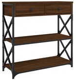 VidaXL Wandtafel 75x28x75 cm bewerkt hout bruin eikenkleur