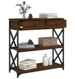 VidaXL Wandtafel 75x28x75 cm bewerkt hout bruin eikenkleur