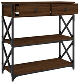 VidaXL Wandtafel 75x28x75 cm bewerkt hout bruin eikenkleur